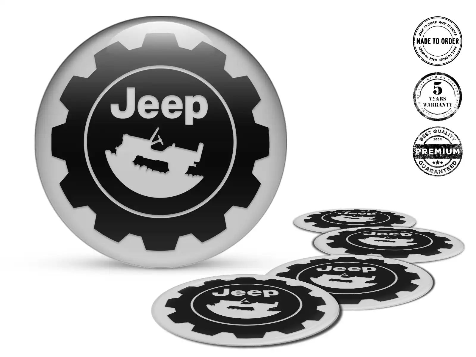 Jeep Pegatinas Epoxi Bombadas Calcomanías de Aro Resina